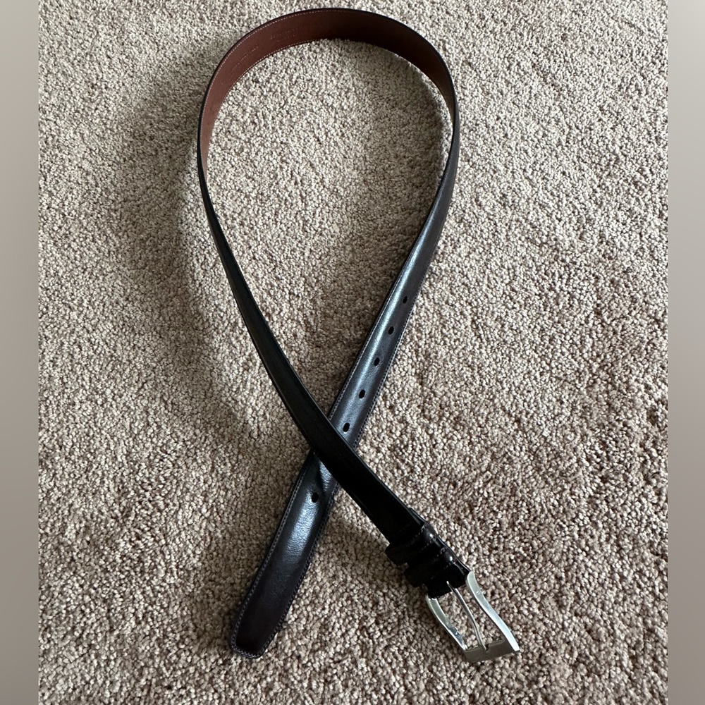 Perry Ellis Men’s Black Cowhide Leather Belt - 38